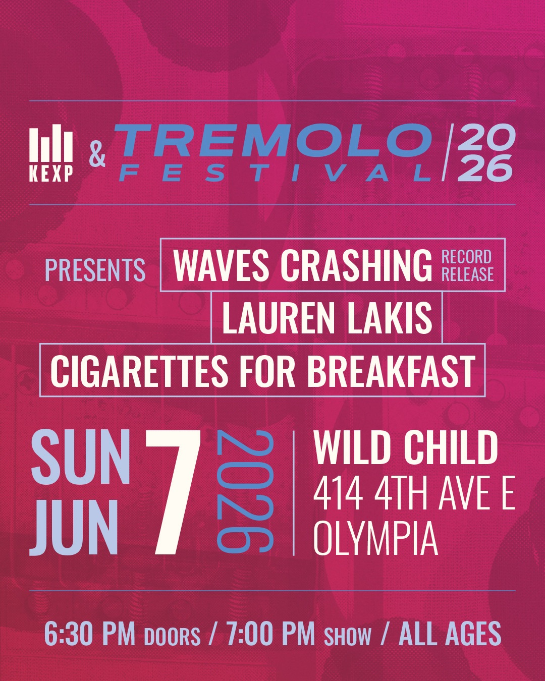 Tremolo Festival Presents: Waves Crashing + Lauren Lakis + Cigarettes For Breakfast poster